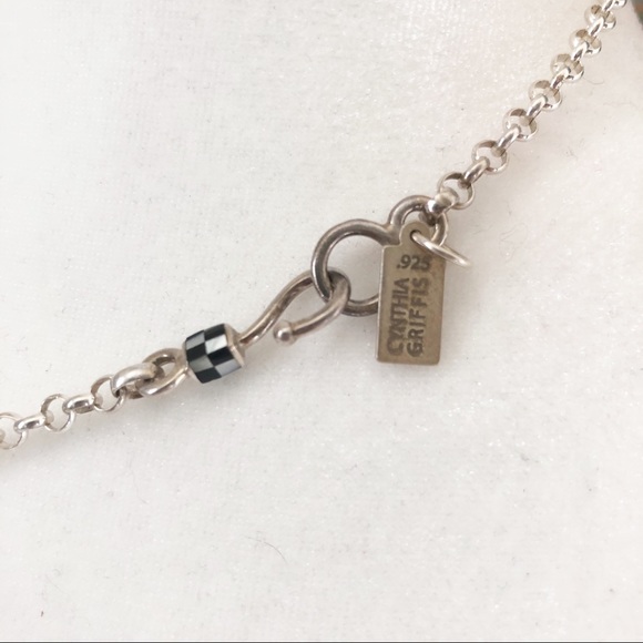 Cynthia Griffis Sterling Silver Heart Peace Symbol Pendant Cable Chain Necklace - Picture 5 of 12